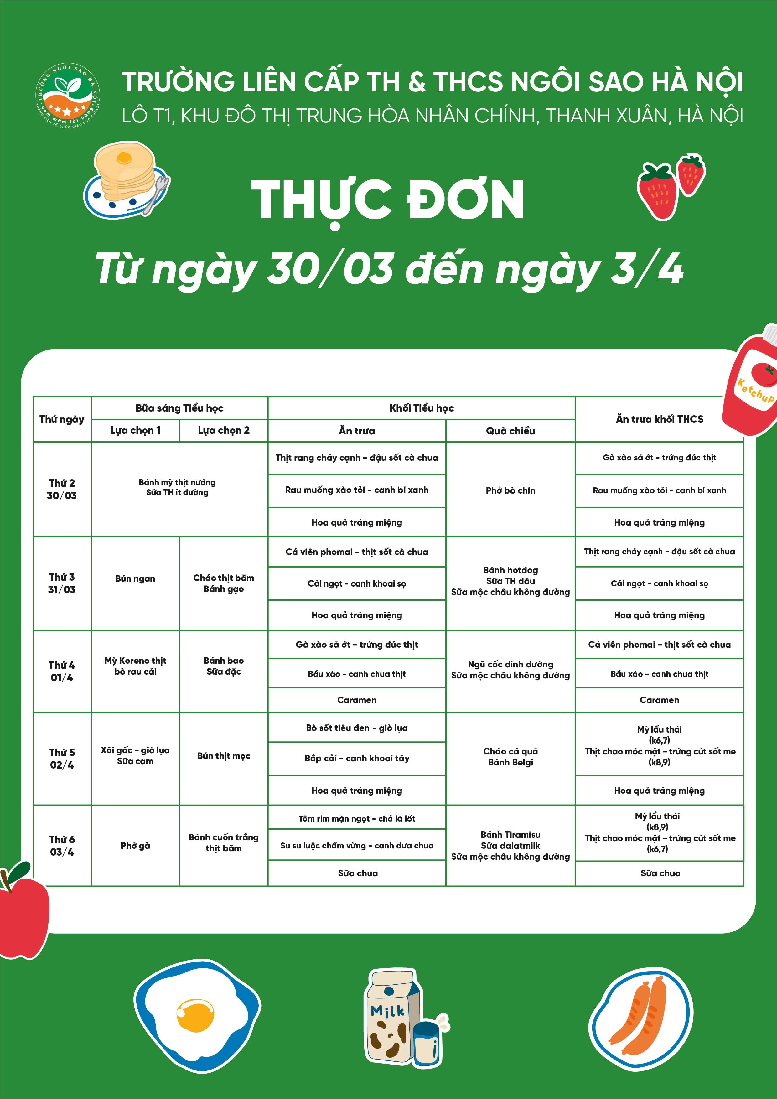 THỰC ĐƠN 30-3 - 3-4-01