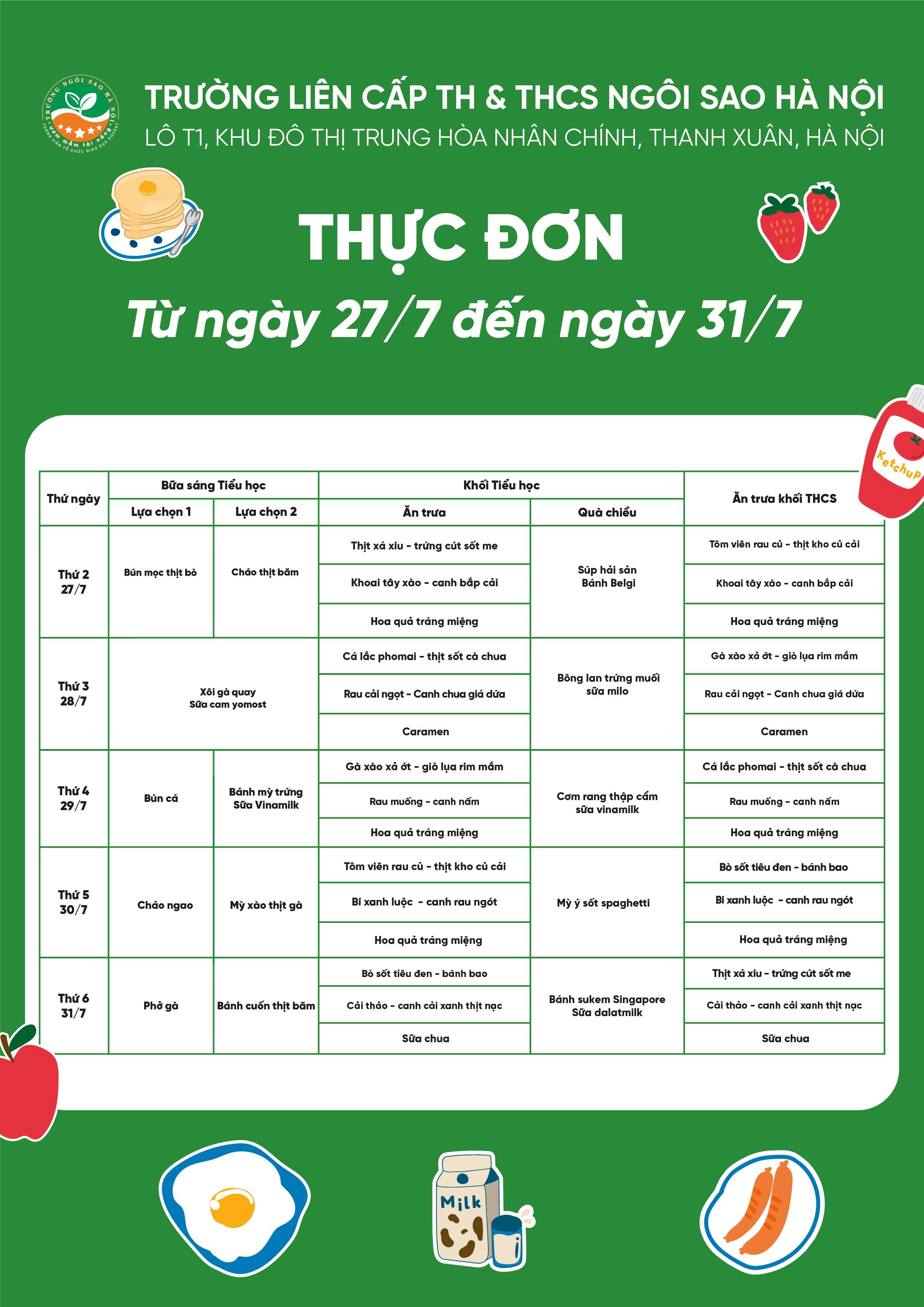 THỰC ĐƠN 27-7-01